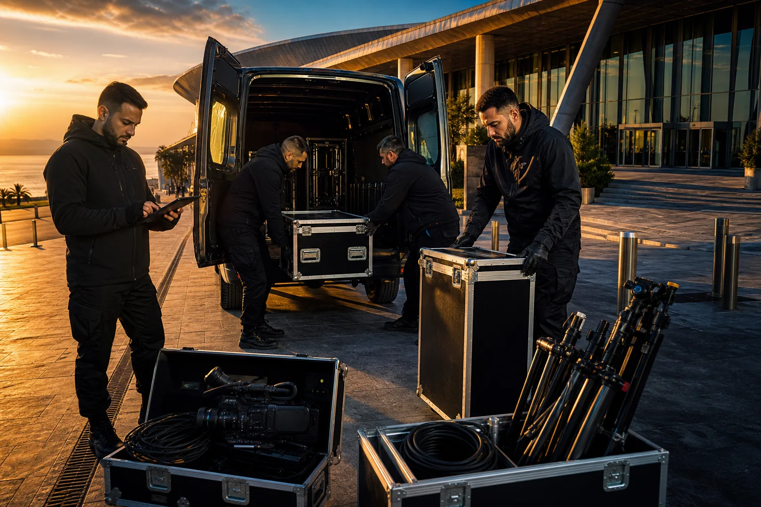 Préparation logistique de matériel Broadcast en flight cases à Alger